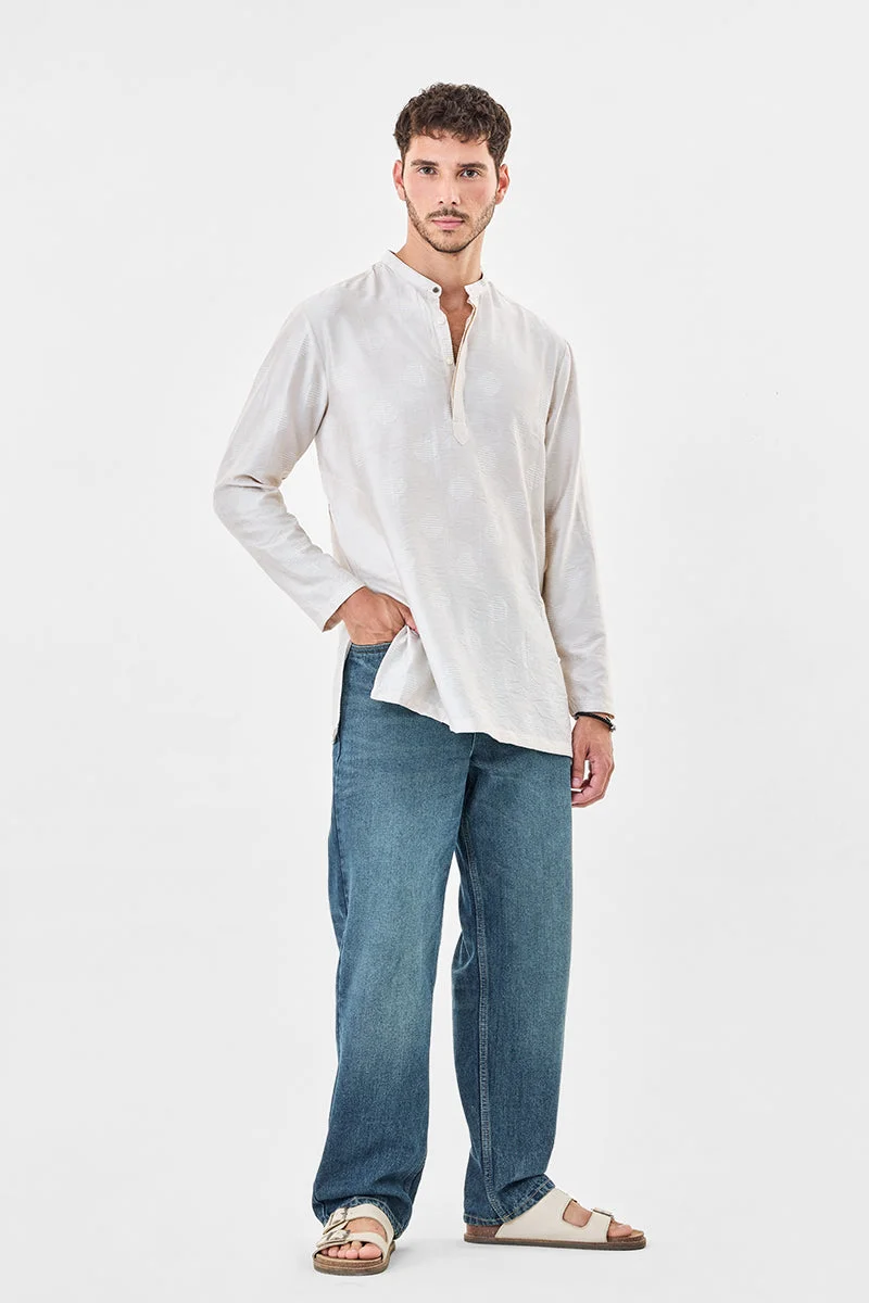 SNITCH Crushed Mandarin Kurta Shirt